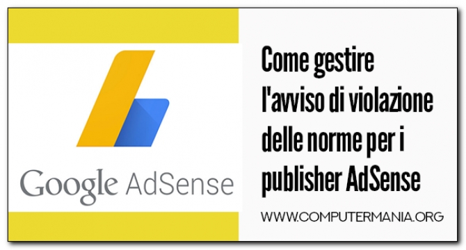 Come gestire l&#039;avviso di violazione delle norme per i publisher AdSense