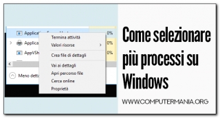 Come selezionare più processi su Windows