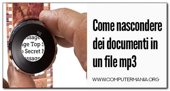 Come nascondere dei documenti in un file mp3