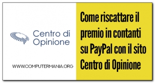 Come riscattare il premio in contanti su PayPal con il sito Centro di Opinione