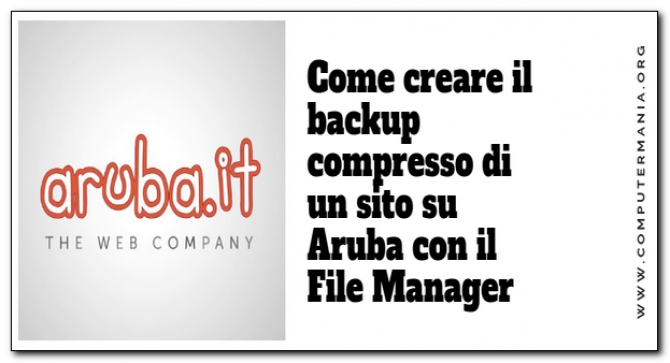 Come creare il  backup compresso di un sito su Aruba con il File Manager