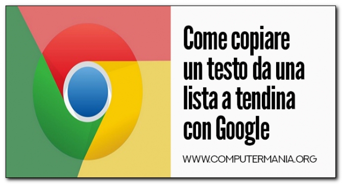 Come copiare un testo da una lista a tendina con Google Chrome