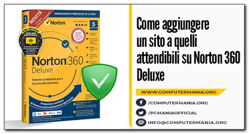 Come aggiungere un sito a quelli attendibili su Norton 360 Deluxe