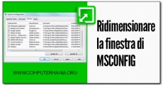Ridimensionare la finestra di MSCONFIG